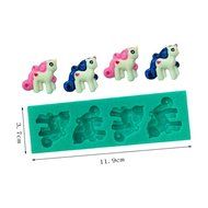 Yunko Set of 3 My Little Pony Mini Silicone Cake Decoration Mold Candy Fondant Chocolate Gum Paste Accessory Mould...