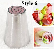 6PCS Russian Tulip Stainless Steel Icing Piping Nozzles Tips Russia Nozzl DIY Stainless Pastry Tips by Kissmytwins N7