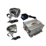 PYLE PLMCA20 Cycle Series 100-Watt Mounted Motorcycle Amp with Weatherproof Dual Speakers &amp; iPod(R)/MP3 Input