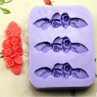Y&amp;XL&amp;H Three Long Flower Baking Fondant Cake Choclate Candy Resin Mold,L7.5cmW6cmH1.8cm