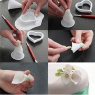 Miki 1316 Calla Lily Former Set 7-pieces Flower Modelling Cutter Gum Paste Flowers Cake Decorating Kit Sugarcraft... N4