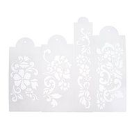 Whitelotous 4PCS Flowers Fondant Cake Decorating Stencil Template Mold Baking Tools N7