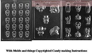 Day of the dead Chocolate Candy Mold, Bite size Skull chocolate candy mold, Halloween Assortment chocolate candy...