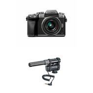 Panasonic LUMIX DMC-G7KS DSLM Mirrorless 4K Camera, 14-42 mm Lens Kit (Silver) w/ Audio-Technica AT8024 Stereo...