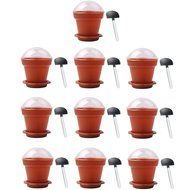 10 PCS Home Household Party Flower Pot Shape DIY Baking Jelly Cake Yogurt Mousse Storage Transparent Cup Holder... N5