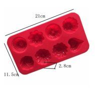 JLHua 8 Flowers Heart Silicone Muffin Cups Handmade Soap Molds Biscuit Chocolate Ice Cake Baking Mold Cake Pan N3