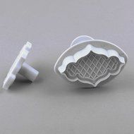 Ostart 2x Concavo Convex Fondant Cake Biscuit Sugarcraft Plunger Cutter Craft Mold Tool N2