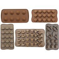 Zicome Non-stick Silicone Candy Chocolate Making Molds Ice Cube Tray Set of 5 N2