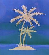 Set of 12 Medium Blue Luau Gift Bags Palm Tree Beach Wedding N3