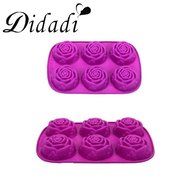 6 Cavity Rose Flower Candy Treats Cake Maker Mold. Chocolate Soap Mold. Baking Pan, Bake ware - Food Grade Silicone... N4