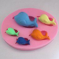 Longzang Whale Decoration Pattern Art Deco Silicone Mold Sugar Craft DIY Gumpaste Cake Decorating Clay Pink