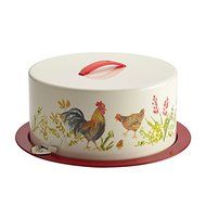 Pantryware Metal Cake and Pie Carrier, Garden Rooster