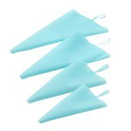 4 Sizes Silicone Pastry Bag Set, Reusable Icing Piping Bag Baking Cookie Cake Decorating Bag-Blue color(S+M+L+XL) N2