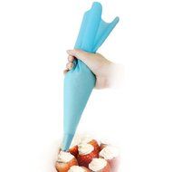 4 Sizes Silicone Pastry Bag Set, Reusable Icing Piping Bag Baking Cookie Cake Decorating Bag-Blue color(S+M+L+XL) N3