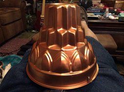 Enormous Copper Jello Cake Mold - OVER a HALF GALLON - a MOUNTAIN OF QUIVERY GOODNESS ! N2