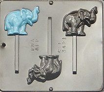 Elephant Lollipop Chocolate Candy Mold 3421