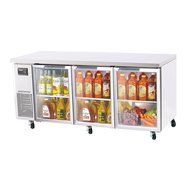 Turbo Air - J Series Undercounter 19 cu. ft. 3 Glass Door Reach-In Refrigerator
