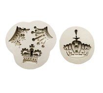 Yunko 2pcs King And Queen Crown Silicone Cake Decorating Fondant Gompaste Molds