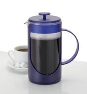 BonJour Coffee Unbreakable Plastic French Press, 12.7-Ounce, Ami-Matin(tm), Blue N2