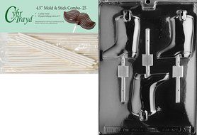 Cybrtrayd 45St25-J038 Boot Lolly Jobs Chocolate Candy Mold with 25 Lollipop Sticks, 4.5-Inch N2