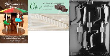 Cybrtrayd 45St25-J038 Boot Lolly Jobs Chocolate Candy Mold with 25 Lollipop Sticks, 4.5-Inch N4