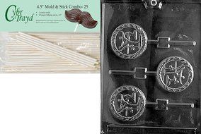 Cybrtrayd 45St25-S072 Female Gymnast Lolly Sports Chocolate Candy Mold with 25-Pack 4.5-Inch Lollipop Sticks