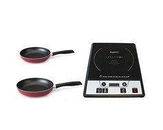 Tronic 3-Piece Frying Pan Set with Electric Portable Cooktop