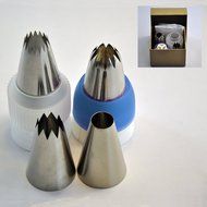 TANGCHU Cupcake Decorating Kit Stainless Steel Tips 11PCS/SET Round Star Icing Tips N4