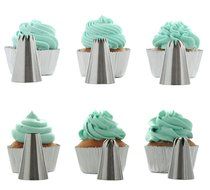 BeBeFun 304 Stainless Steel Extra-Large/ Jumbo Classical Cup Cake Piping Icing Decoration Tips Set. Include French... N7
