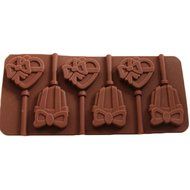 JLHua Silicone Bow Heart Bell Candy Molds &amp; Ice Cube Trays - Hard Candy Lollipop Mold with Sticks DIY 3d Chocolate... N2