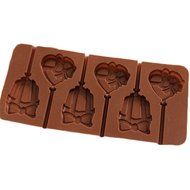 JLHua Silicone Bow Heart Bell Candy Molds &amp; Ice Cube Trays - Hard Candy Lollipop Mold with Sticks DIY 3d Chocolate... N3