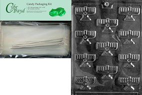 Cybrtrayd R032 Bite Size Menorahs Chocolate Candy Mold with Exclusive Cybrtrayd Copyrighted Chocolate Molding... N4