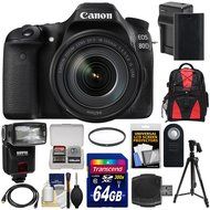 Canon EOS 80D Wi-Fi Digital SLR Camera &amp; EF-S 18-135mm IS USM Lens with 64GB Card + Battery &amp; Charger + Backpack...