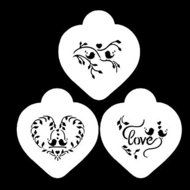 Y&amp;XL&amp;H Love Birds Heart Cookie Stencil Set, Cookie Stencil,Stencil for cake decorating, N2