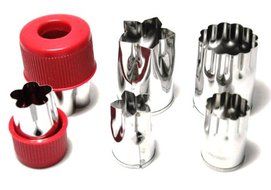 M.V. Trading TW1326 Stainless Steel Food Prep Cutting Molds With Hand Guard, Set of Six