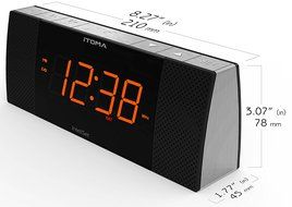 iTOMA Alarm Clock with Digital FM Radio, Bluetooth, Auto-Time Setting, Dual Alarm with Snooze and Sleep Timer,... N8