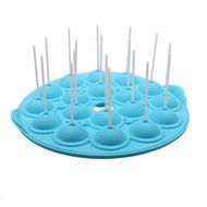Peicees 18-cavity Silicone Half Circle Lollypop Cupcake Baking Mold Pop Stick Mold Tray