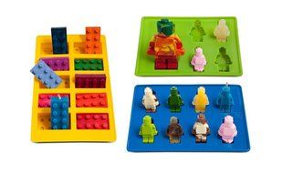 KibbiX Candy Molds &amp; Silicone Ice Cube Tray - Lego Building Blocks, Jello and Toy Figures - Chocolate &amp; Strawberry...
