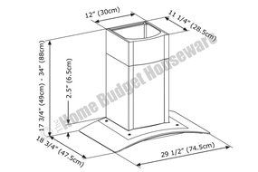 Blue Ocean 30" RH68A Stainless Steel Wall Mount Kitchen Range Hood N2