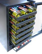 Vinotemp VT-32TSFE-SM 33-Bottle Mirrored Touch Screen Wine Cooler, Black N3