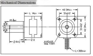 RioRandDIY CNC Nema17 Stepper Motor 12V 0.4A 75oz.in 6-Lead 1.8Degree For Engraving（42HS40-0406） N2