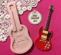 Big Guitar Silicone Mold By Oh! Sweet Art FDA Approved for Food