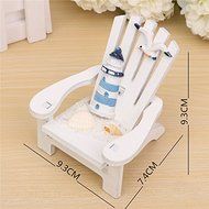 Mediterranean Style Wooden Chairs Mini Desktop Ornaments Home Doll Decorations N4