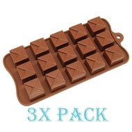 Pack of 3 Silicone Tiered Square Gift Box Mold For jello Soap Candy Gummy Chocolate (Ships From USA) N2