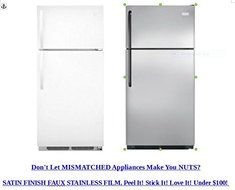 Refrigerator Cover: SATIN FINISH Stainless compliments current appliances. (Frigidaire Kenmore LG Whirlpool Kitchen... N5