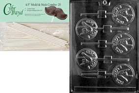 Cybrtrayd 45St25-V041 I Love You/Sign Language Lol Valentine Chocolate Candy Mold with 25 4.5-Inch Lollipop Sticks