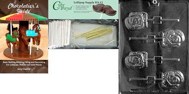 Cybrtrayd 45StK25T-T041 Turkey Lolly Thanksgiving Chocolate Mold with Chocolate Packaging Kit, Includes 25 Cello...