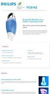 Philips FC6142 Blue Handy Vacuum Cleaner Bagless Cyclone Brush Tool, 220V N2