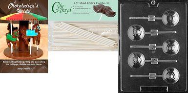 Cybrtrayd 'Boobs Lolly' Adult Chocolate Candy Mold with 50 4.5-Inch Lollipop Sticks and Chocolatier's Guide