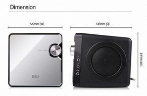 Brand New [Britz] BA-R7 Mirror Effect 2ch Integrated Speaker - USB Powered, 6W, AUX. IGN Great holiday gift N4
